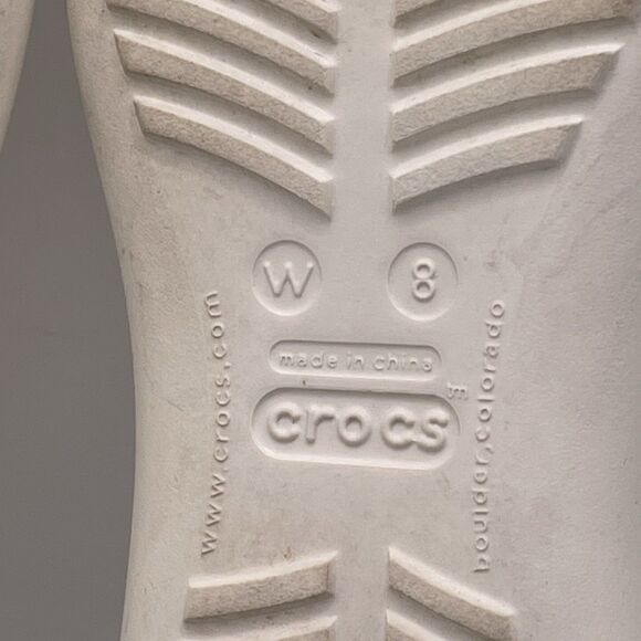 Crocs Sexi Women's Size 8 White Thong Strappy Beach Summer Open Toe Business - Picture 8 of 8